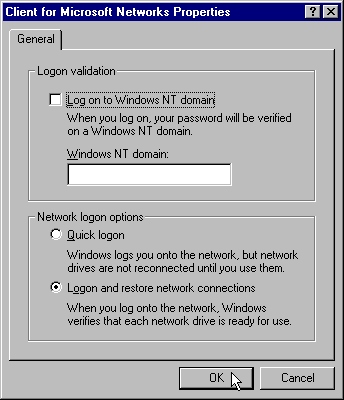 Network Control Panel - Client