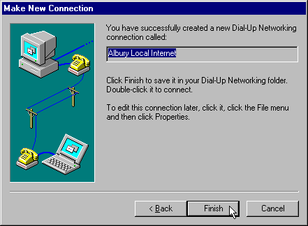 Make New Connection - final step