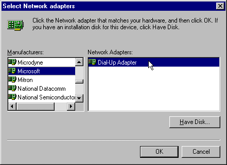Select Network Adapters