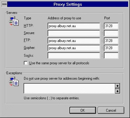 Proxy Settings