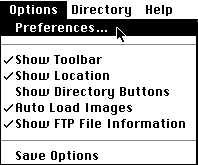 Netscape options