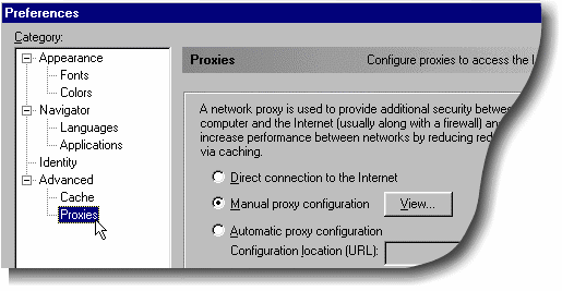 Manual Proxy Configuration