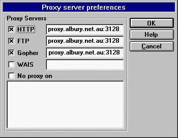 Proxy Server Preferences