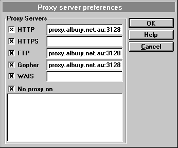 Proxy Server Preferences